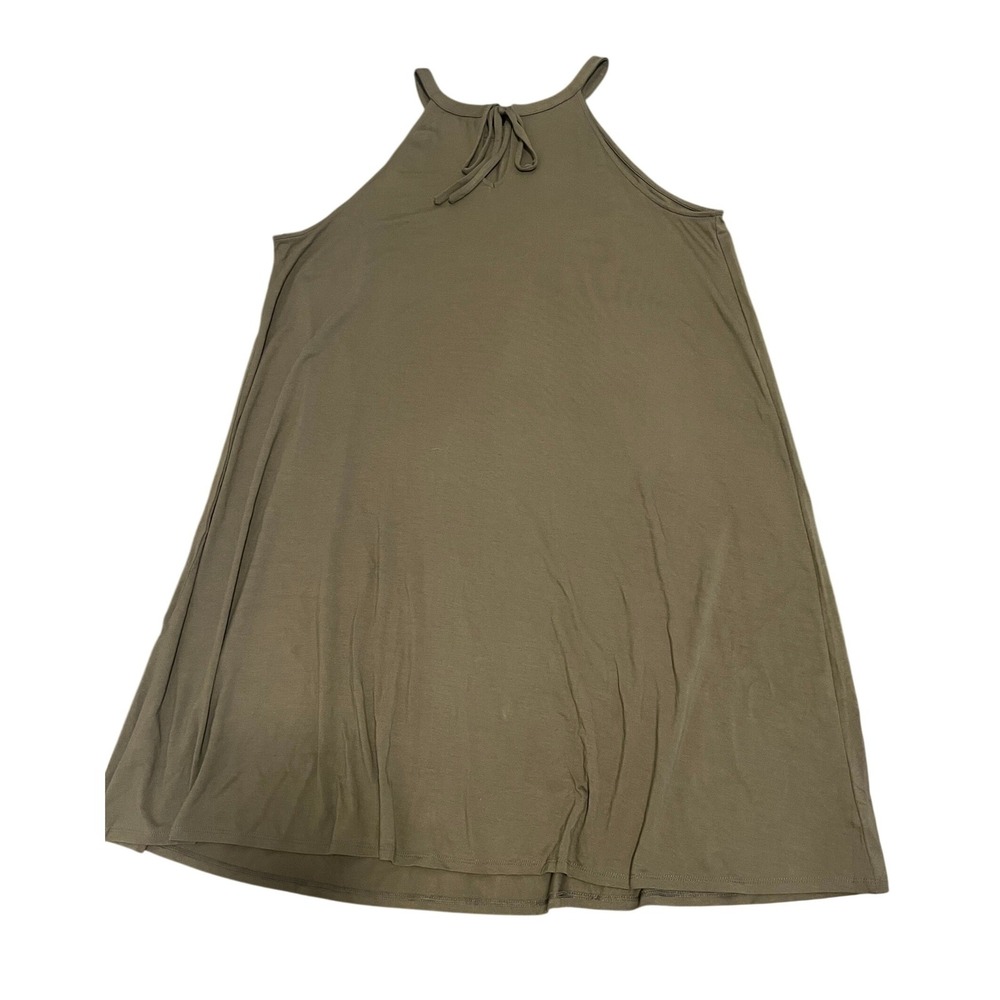 Time and Tru Knit Halter Dress Womens 3XL Green New Keyhole Sleeveless 1617